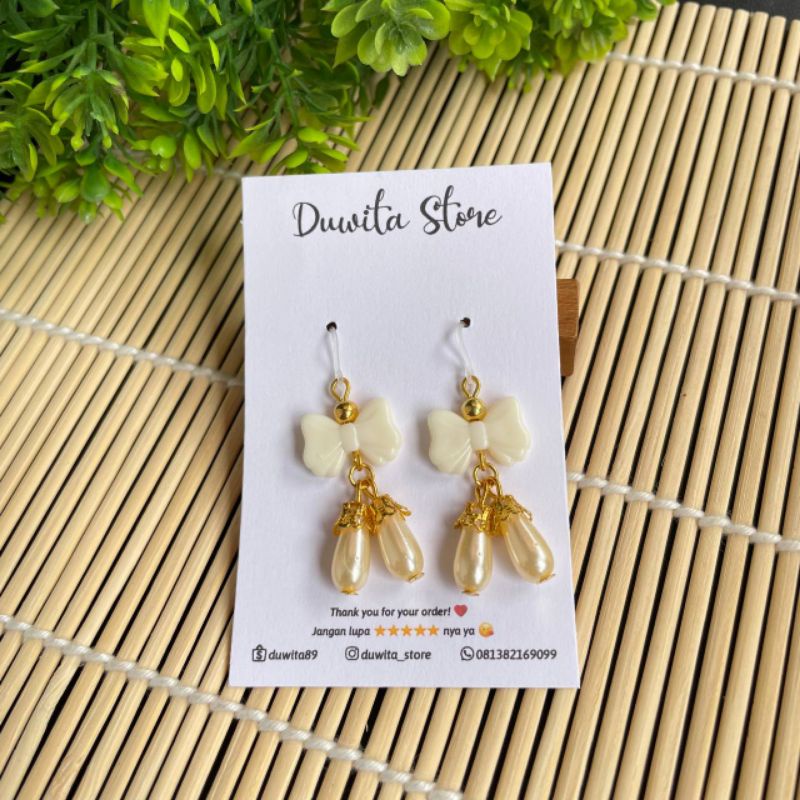 HANDMADE ANTING DEWASA ANTING KAIT PLASTIK MOTIF PITA PANJANG