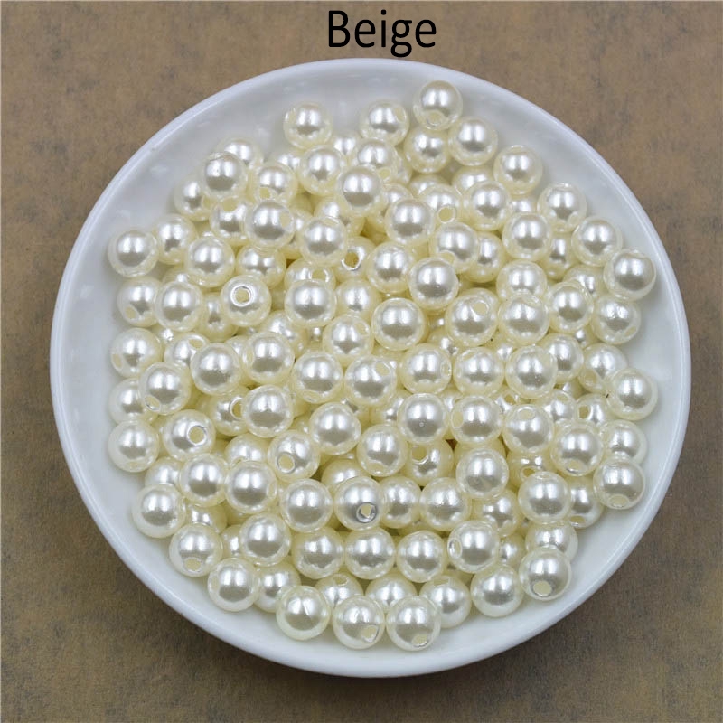 High Quality With Hole ABS Imitation Pearl Beads Round Plastic Acrylic Spacer Beads And  Hot Styles For Making Earrings, Necklace, Bracelets DIY Jelelry