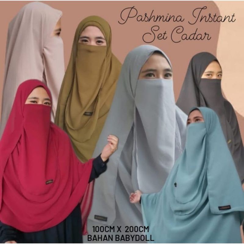 PASMINA INSTAN FREE CADAR 2 LAYER CERUTY BABYDOLL PREMIUM 200x100cm TERBARU // KERUDUNG PASTAN JUMBO
