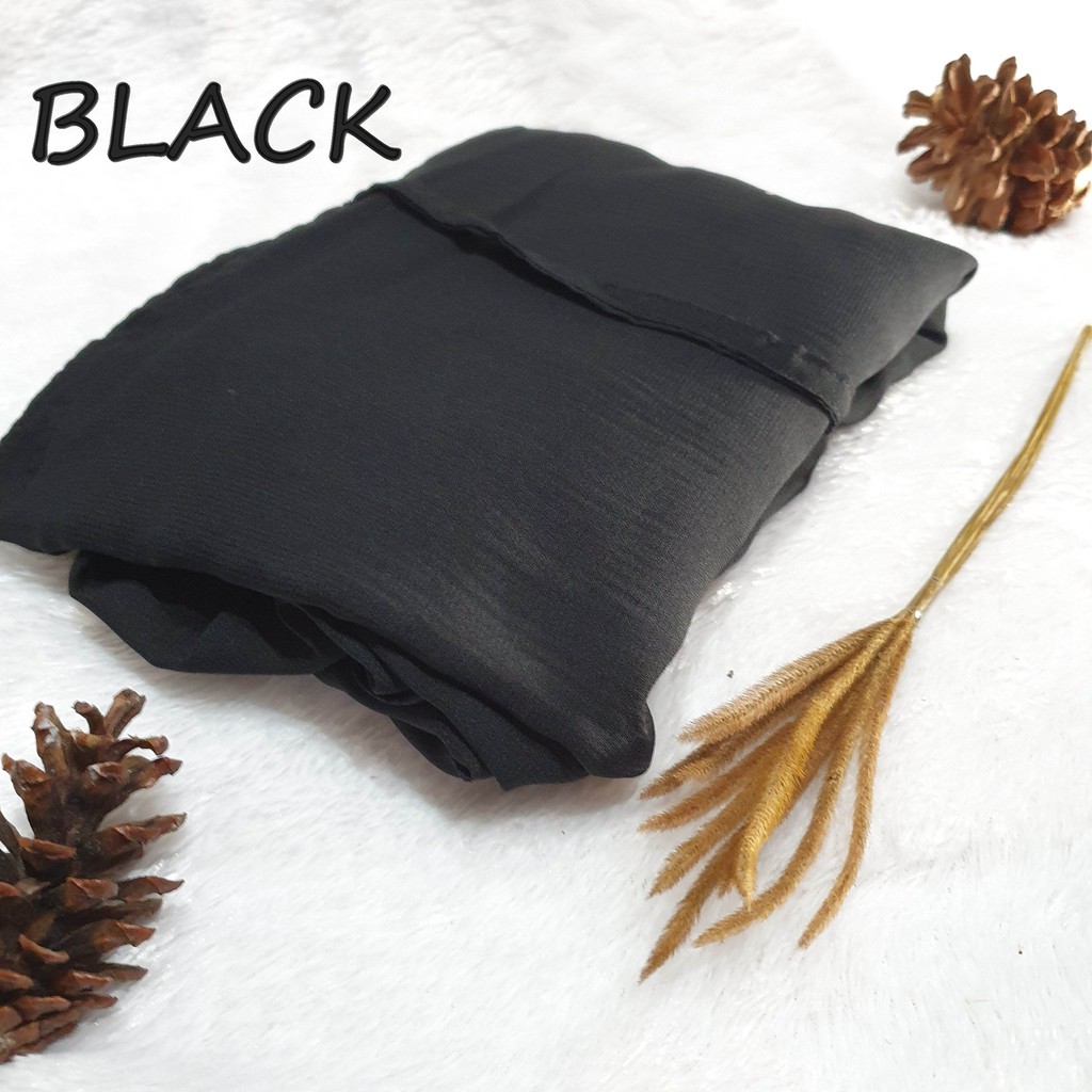 Khimar KAYLA Dua Layer Jumbo Nonped / Fine Katun Hijab Syari-hitam