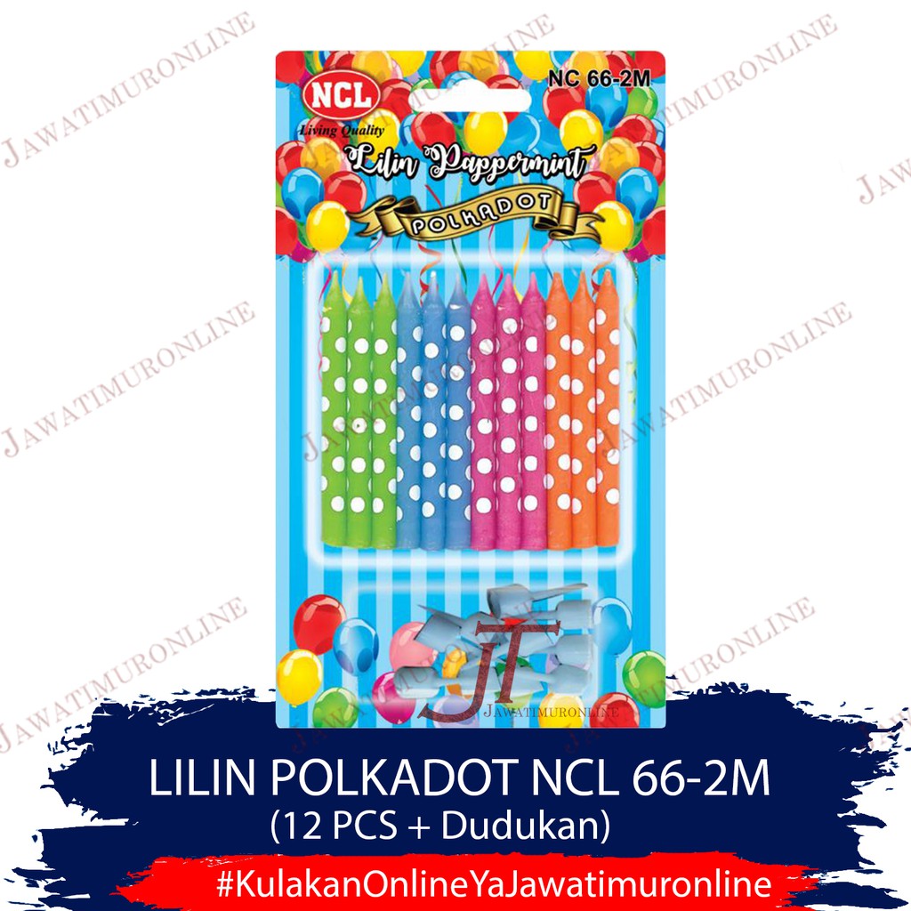 Lilin Ulang Tahun Polkadot isi 12 - Lilin Ultah Motif Polkadot