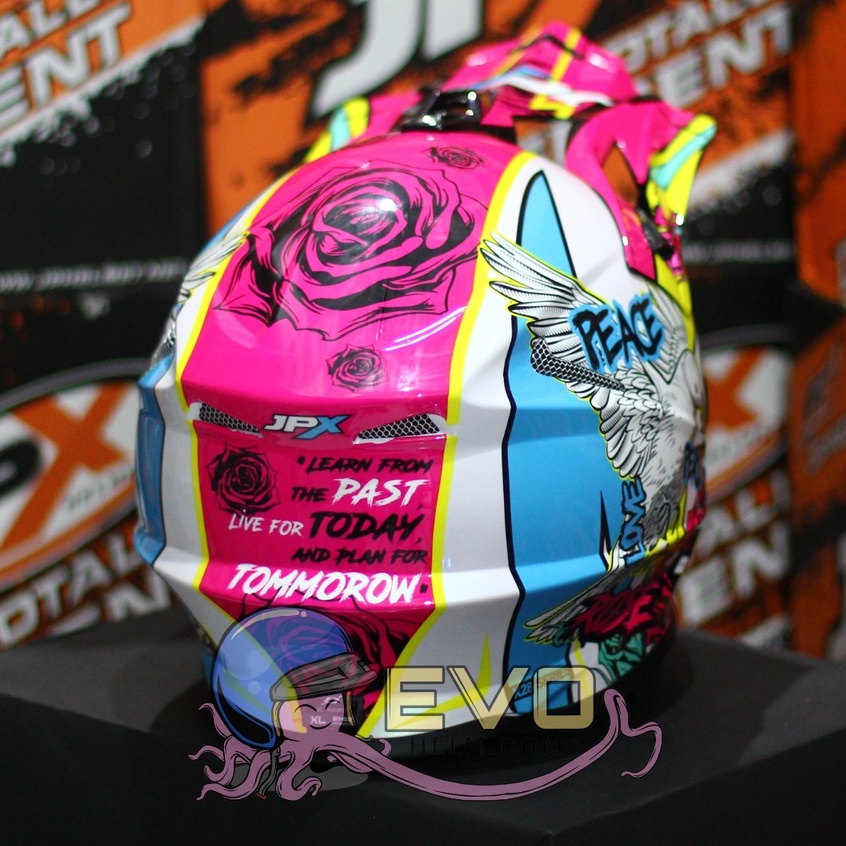 HELM JPX CROSS_FOX1 SERI X28 - PEARL WHITE + GOOGLE SNAIL (ONGKIR 2 KG) HELM JPX X28 MERPATI ROSE HELM CROSS UNGU PINK MAGENTA ORIGINAL HELM CROSS TRAIL JPX SUPERCROSS ADVENTURE HELEM JPK CROSS JPX HELM JPX TERBARU