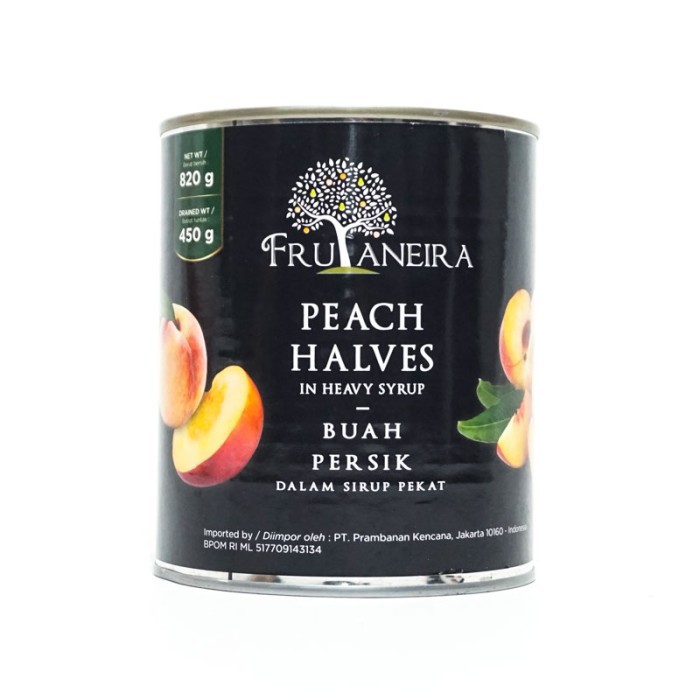 

FRUTANEIRA PEACH HALVES 820GR / BUAH PERSIK DALAM SIRUP 820 GRAM