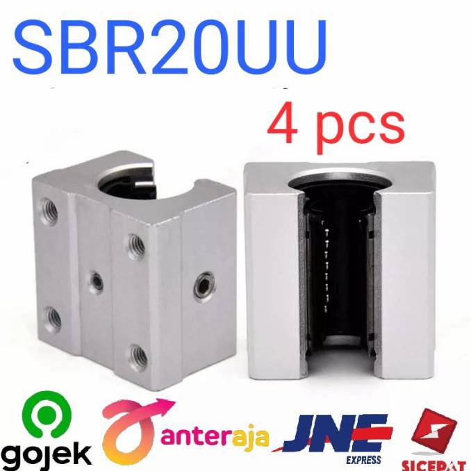 Sbr20Uu Sbr20 Sbr 20 Linear Guide Bearing Block Sliding Cnc Rail -4Pcs