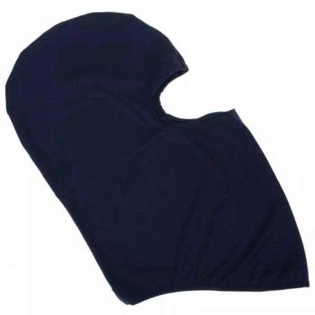 Masker motor full face ninja polos hitam spandek