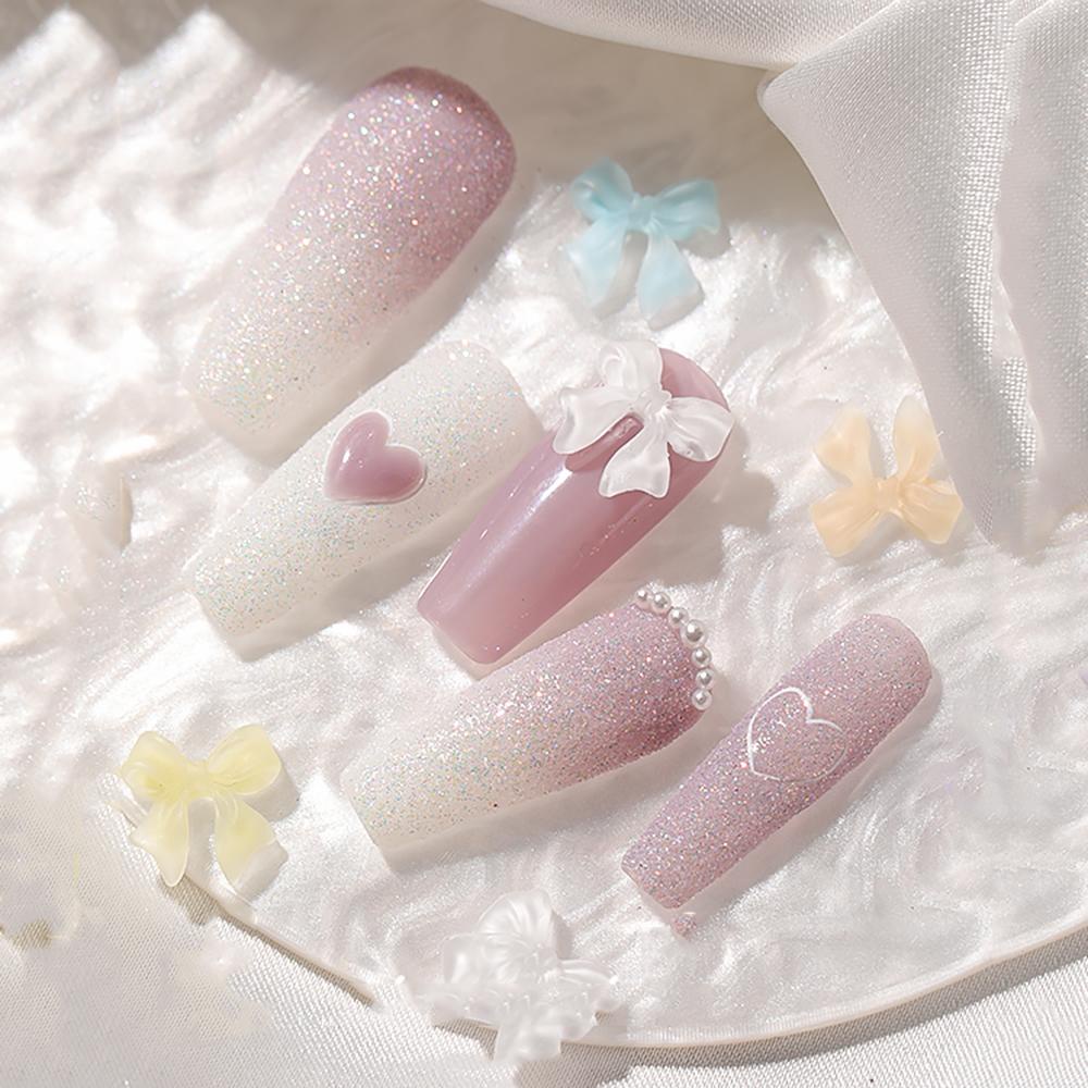 AUGUSTINA Hiasan Nail Art Bow Agustina Charm ​ Aksesoris Kuku Halus DIY Ikatan Simpul Ornamen