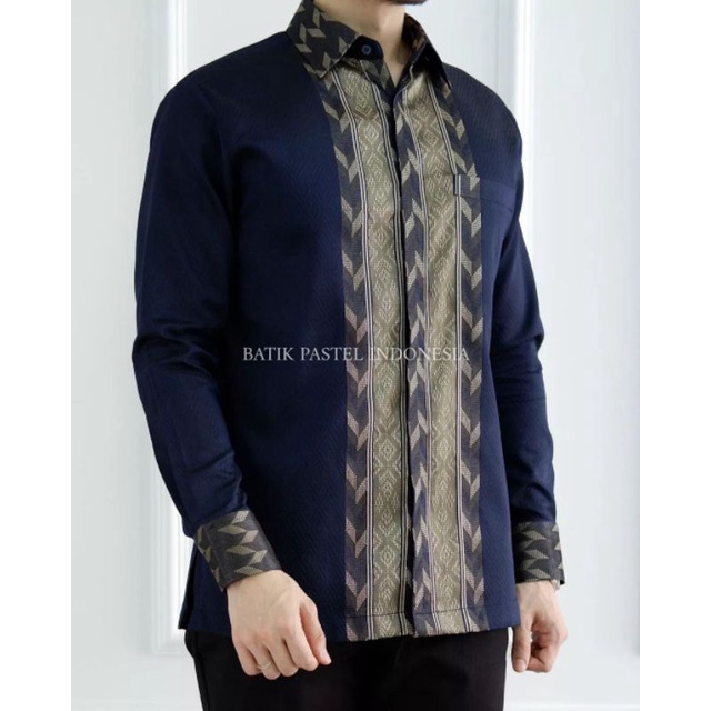 ready stok kemeja tenun pria lengan panjang - kemeja tenun baron pria lengan panjang ethnic songket 