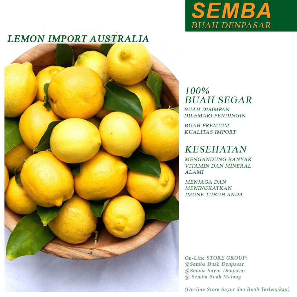 

LEMON IMPORT AUSTRALIA buah fruit sayuran sembako food makanan pangan fresh murah DENPASAR BALI