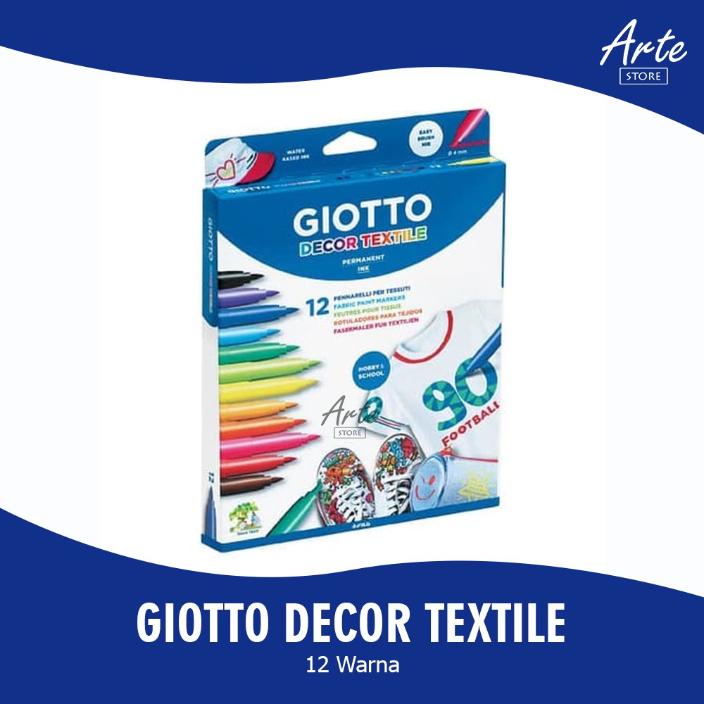 Spidol - Giotto Decor Textile Set 12 Warna