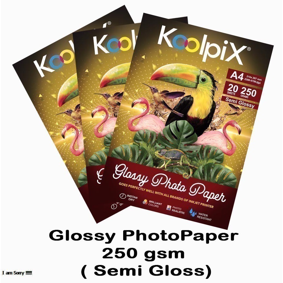 Semi Glossy Photo Paper merk KOOLPIX 250 Grams A4 (20 Lembar)