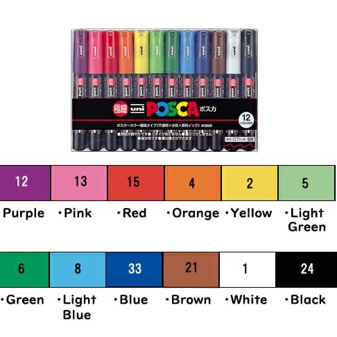 

Posca Marker PC-1M Set 12 Color Murah