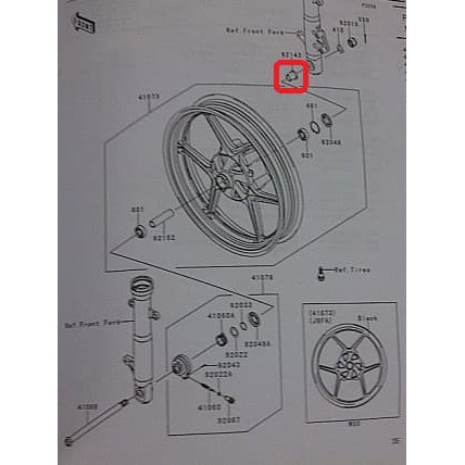 Bosh Roda Depan Kawasaki Ninja 250R Original Ready Stock
