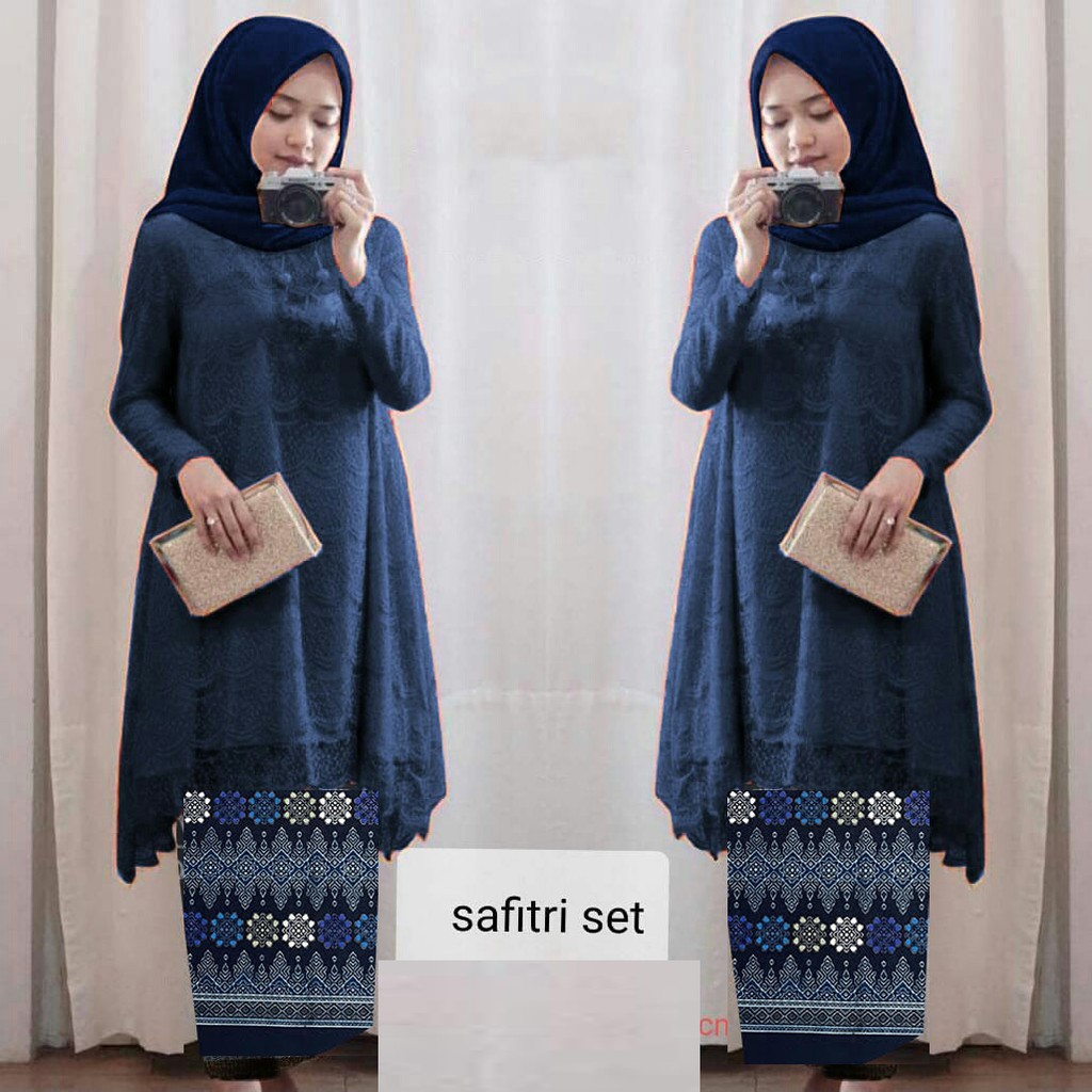 (S M L XL XXL) SET SAFITRI KEBAYA PREMIUM + ROK BATIK BRUKAT SERAGAM KONDANGAN WISUDA