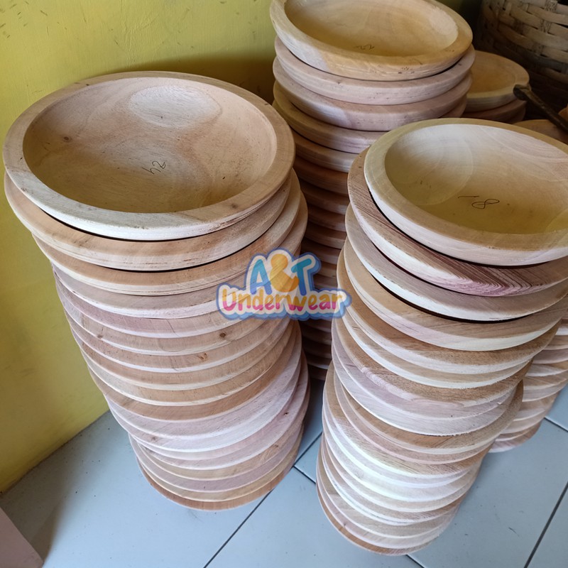 AT266 (COBEK SAJA) Cobek Kayu Nomer 9cm-18cm /Cobekan buat restoran/Coet/Cowet/Souvenir