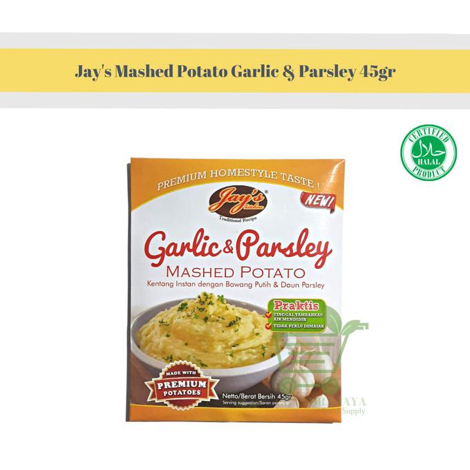 

[[COD]] Jay's Mashed Potato Garlic & Parsley 45gr - Kentang Instan PROMO Kode 1263