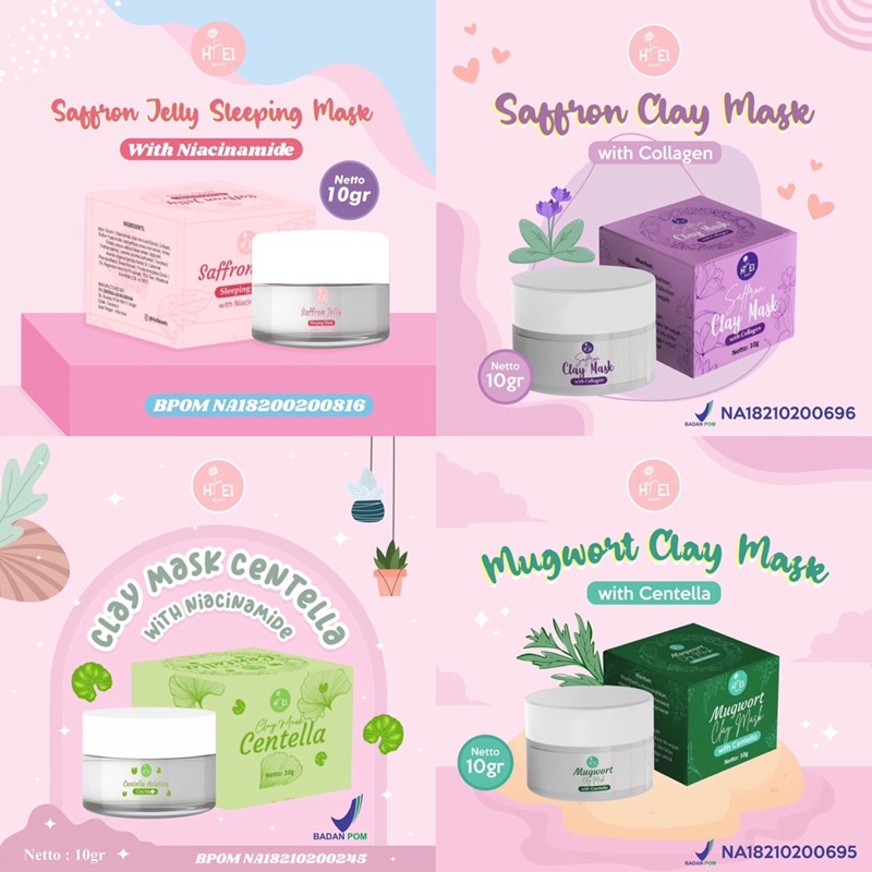 [READY] HIELBEAUTY Saffron Jelly sleeping mask Clay Mask Centella Saffron Clay Mugwort Clay Mask