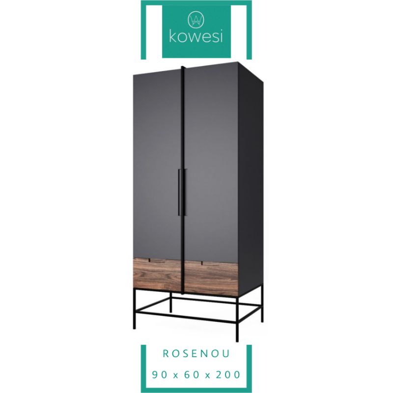 Lemari Pakaian Pintu 2 Jati Industrial Nevada Wardrobe Modern