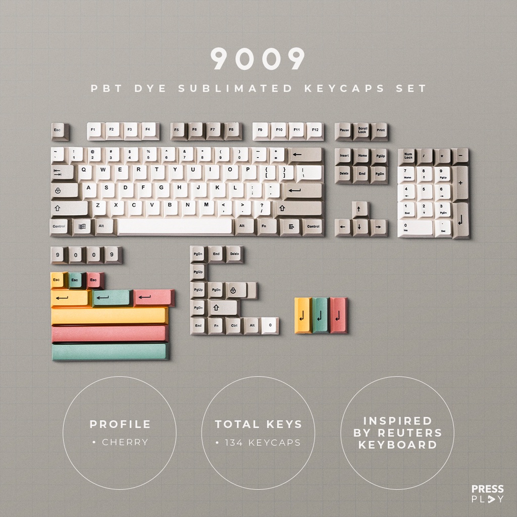 9009 PBT Dye Sub Sublimated Keycaps Set
