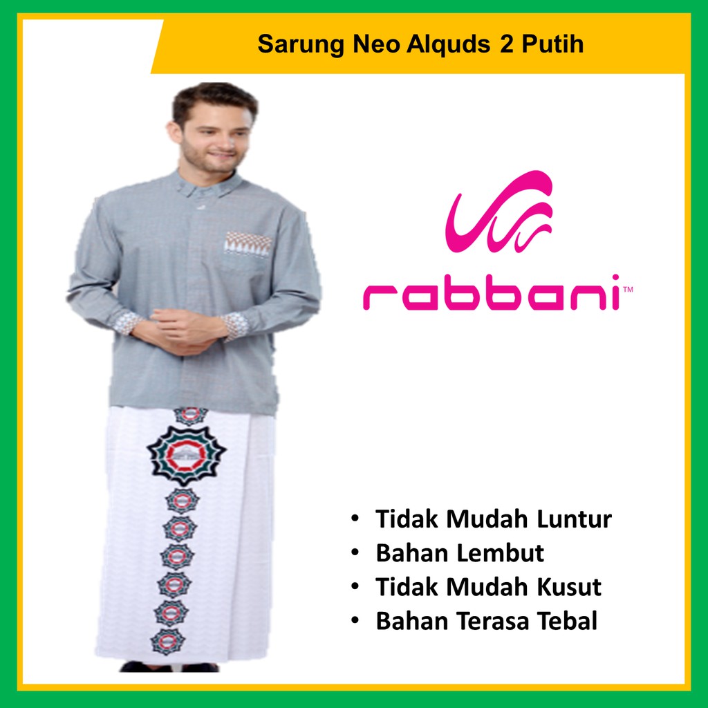 Sarung Palestina RABBANI Neo Alquds 2 Putih