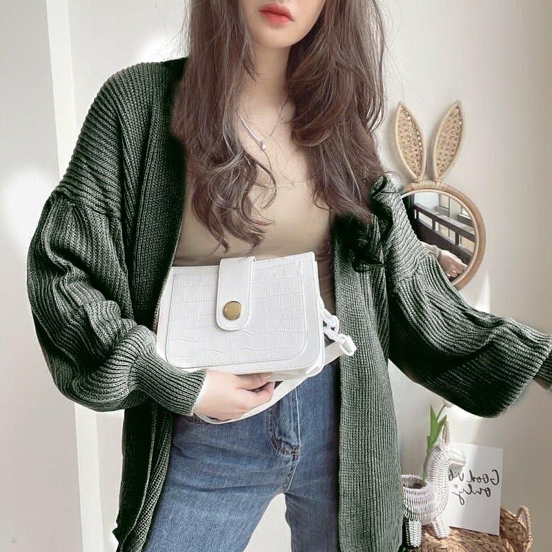 FX SHOP CARDIGAN HOKAIDO PREMIUM / CARDI HOKAIDO RAJUT OVERSIZE PREMIUM-ARMY
