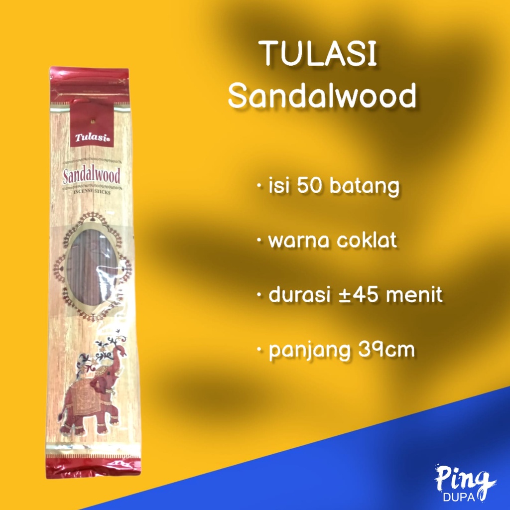 Dupa Hio Cendana Sandalwood Pounch isi 50 batang by Tulasi India