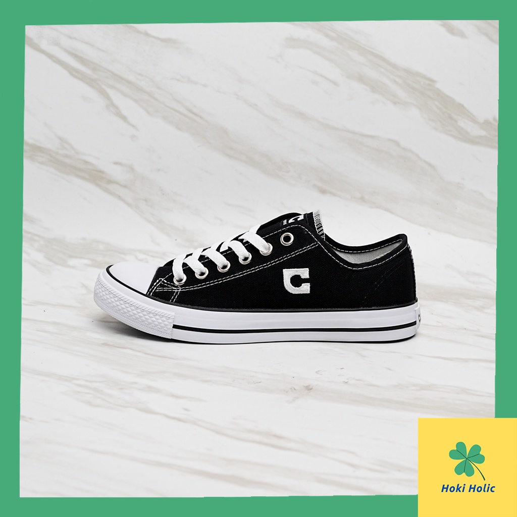 Sepatu Convince Low Black White - Sepatu Sneaker Sekolah Convince - Sepatu Sekolah Unisex