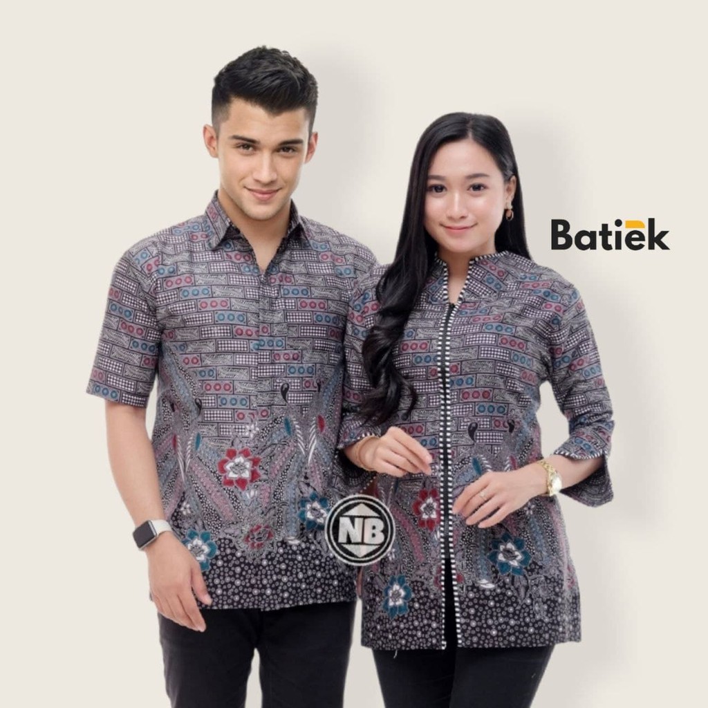 tey-17 Batik wanita ASJ SA HRB 026 Kenongo Kemeja Tosca Pendek couple terlaris dishopee