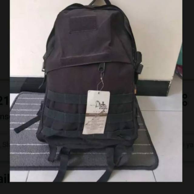 Tas ransel silver knight hitam