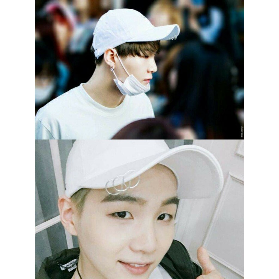 TOPI SUGA BTS / TOPI RING KPOP - Putih