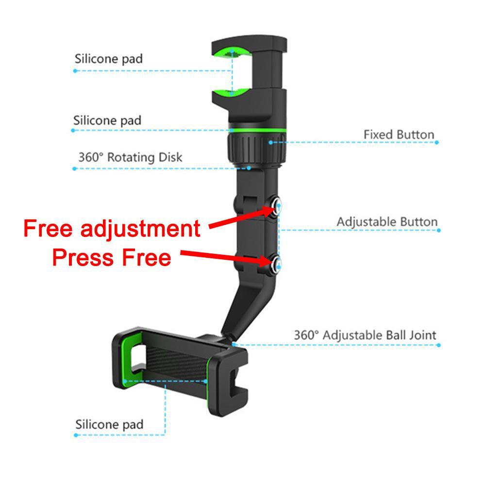 Holder Handphone Mobil Multifungsi Rotasi 360derajat Auto Spion Dudukan Klip Gantung Mount Holder Hp Universal