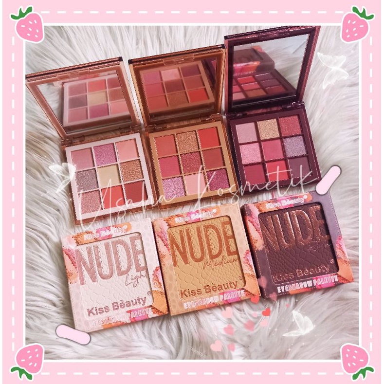 PROMO ECER!!EYESHADOW PALETTE KISS BEAUTY/ MAKE UP PALETTE NUDE MEDIUM/RICH/LIGHT BEST SELLER NO. 87159