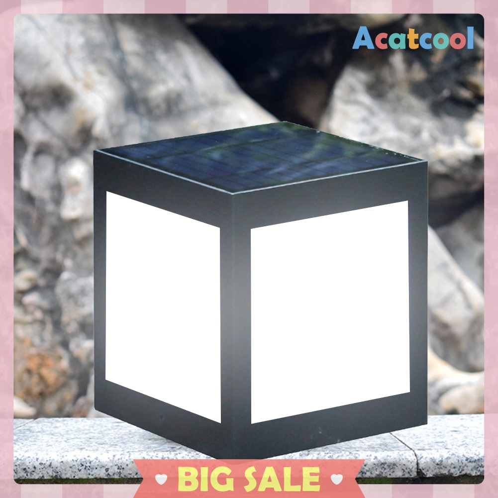 ABS Solar Powered LED Pillar Lamp Waterproof for Outdoor Garden Villa Light