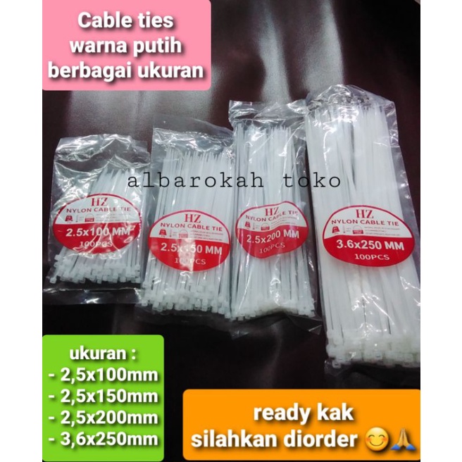 CABLE TIES / Pengikat kabel / pengikat kantong untuk take away / tali pengikat serbaguna berbagai uk