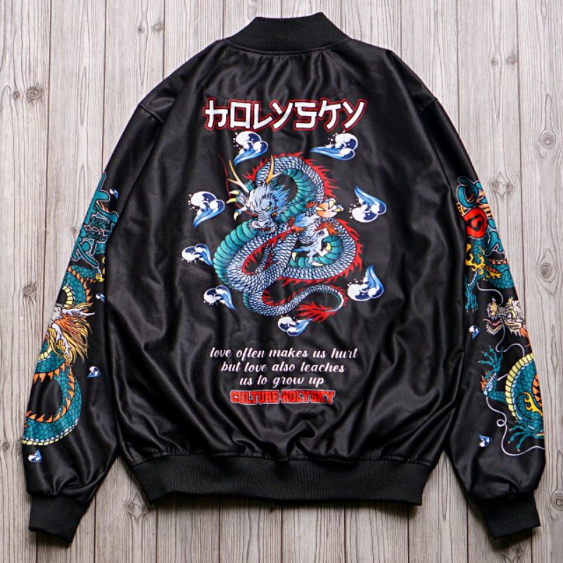 jaket Sukajan bomber pria Jacket naga Varsity original holysky terbaru