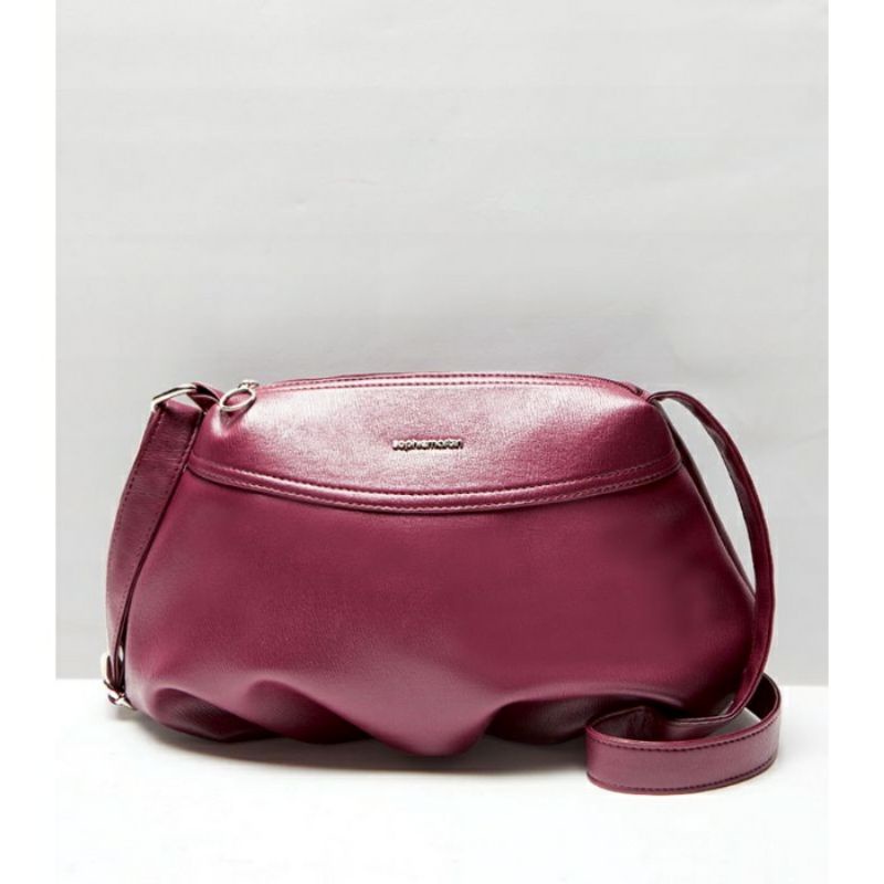 TAS DEVIDENNA BURGUNDY SOPHIE MARTIN PARIS ORIGINAL PROMO OFFICIAL TAS SELEMPANG WANITA