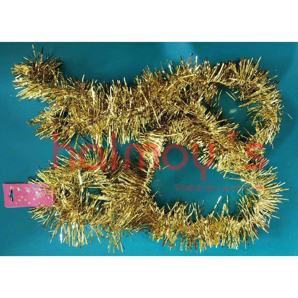 SLINGER / TINSEL / RUMBAI / HIASAN NATAL WARNA EMAS
