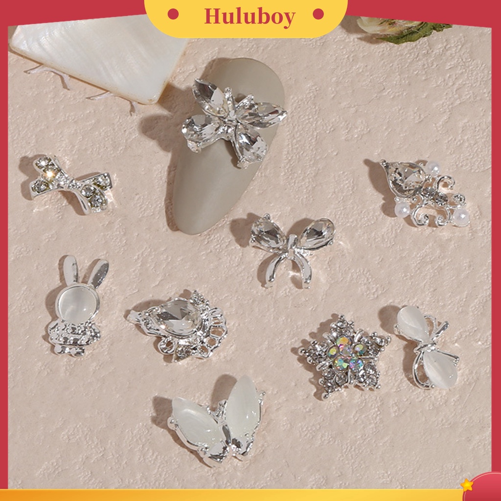 Huluboy Huluboy♡ 20pcs Ornamen Kupu-Kupu Bahan Alloy Tahan Pudar Untuk Dekorasi Manicure