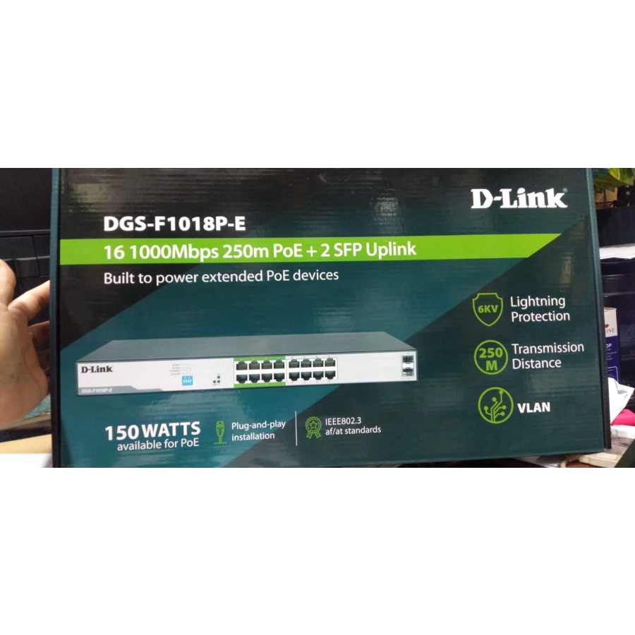 Dlink DGS F1018P-E 16 port POE Gigabit Switch switch Dlink DGSF1018P-e