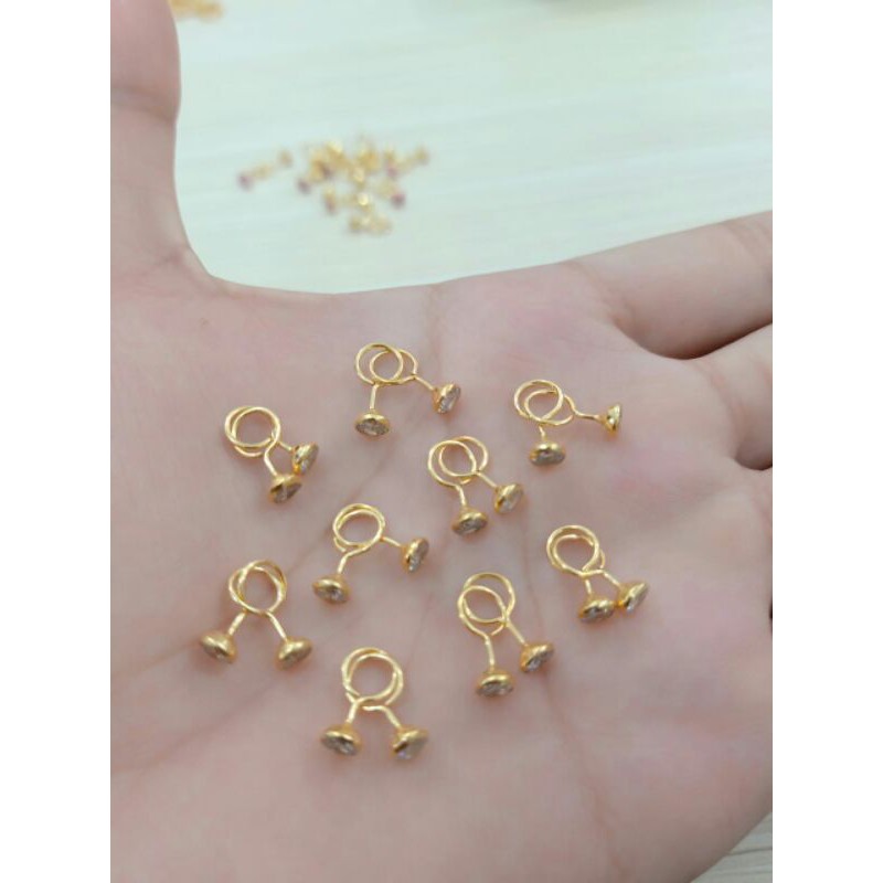 ANTING TOGE MATA PERAK 925 LAPIS MAS 24K