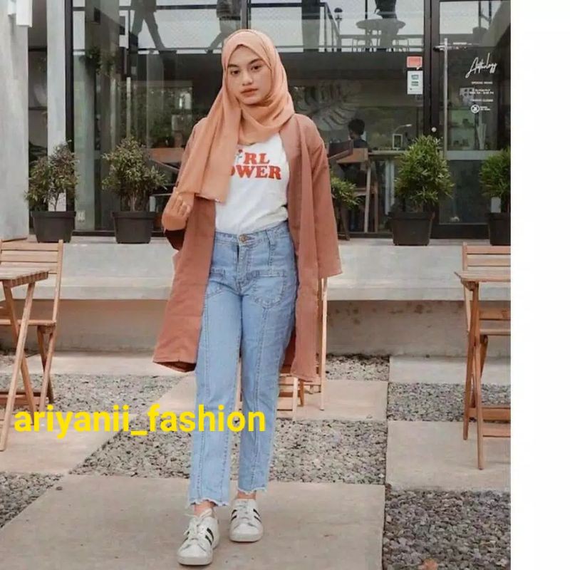 ARN - CELANA JEANS WANITA BOYFRIEND MURAH DENIM ORIGINAL WASHED Korean style Bisa COD