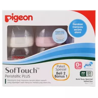 Pigeon Soft Touch Peristaltic Plus / Botol Susu 3pcs