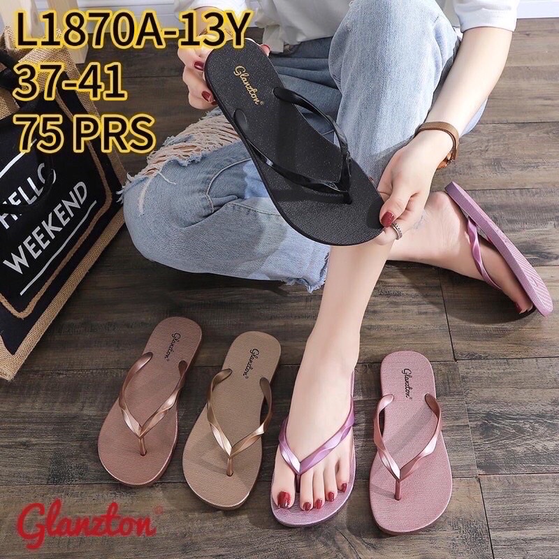 Sandal Jelly Jepit Glanzton L1870 Tali Motif Diamond Terbaru