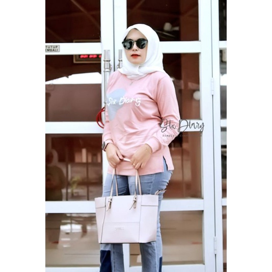 Six diary Kaos atasan Wanita lengan panjang katun