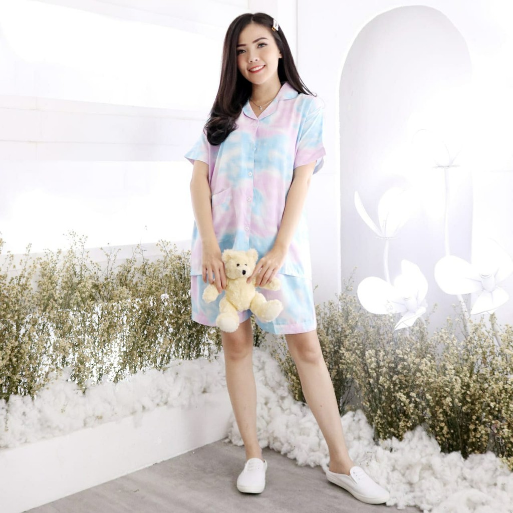 Setelan Tie Dye/Setelan Baju Tidur/Pakaian Tidur/Piyama Tie Dye Jumbo