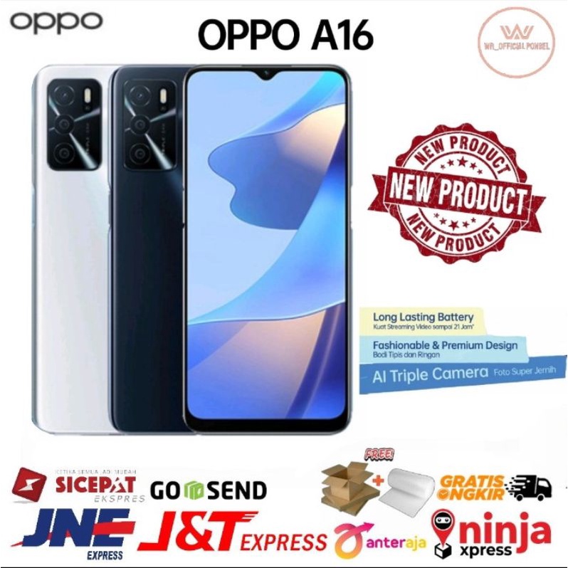 OPPO A16 SMARTPHONE 3GB/32GB (Garansi Resmi)