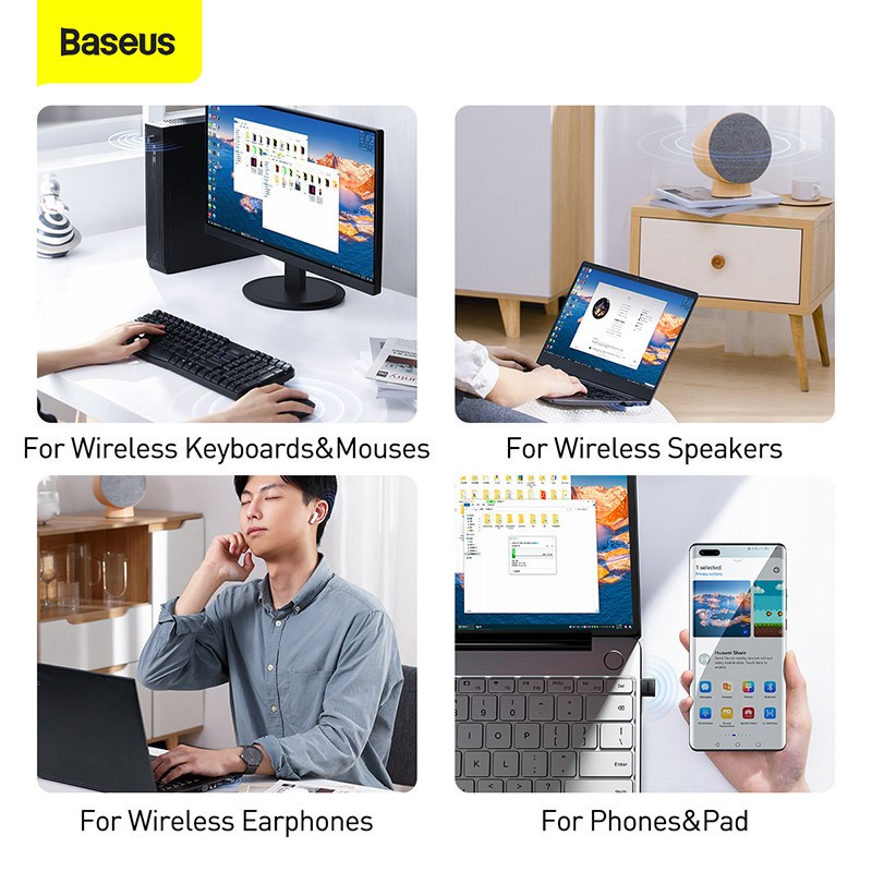 BASEUS MINI USB BLUETOOTH DONGLE WIRELESS ADAPTER V5.0 ADAPTOR