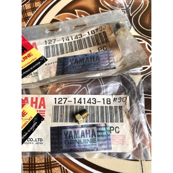 japan original 127 14143 18 main jet ukuran 90 spuyer karburator yamaha g6s g7s lb80 rd60 yg1 dt80 p