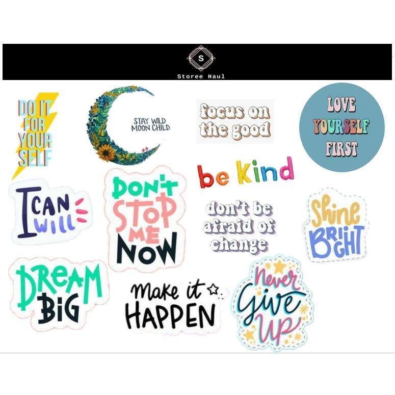 

STICKER LIFE QUOTES 2 ISI 12 PCS CUTTING / STIKER