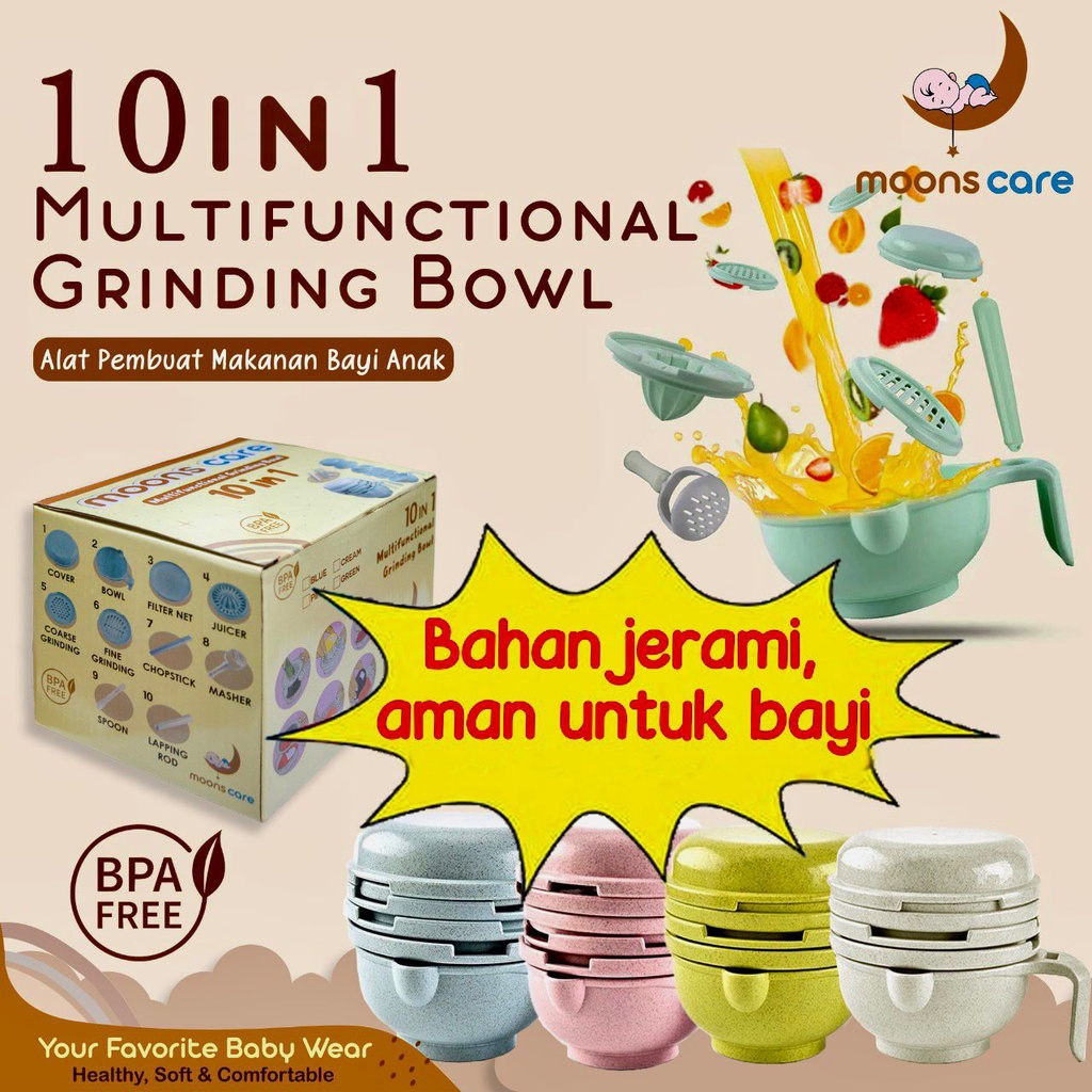 ALAT MPASI BAYI Baby Food Maker Grinding Bowl Alat GRINDING KIDDY Pembuat Makanan Bayi Anak 9pcs Grinder bayi makan  Baby Food Maker Grinding Bowl Alat Pembuat Makanan Bayi Anak 9pcs food maker baby slow cooker Alat Pembuat Makanan Bayi Anak