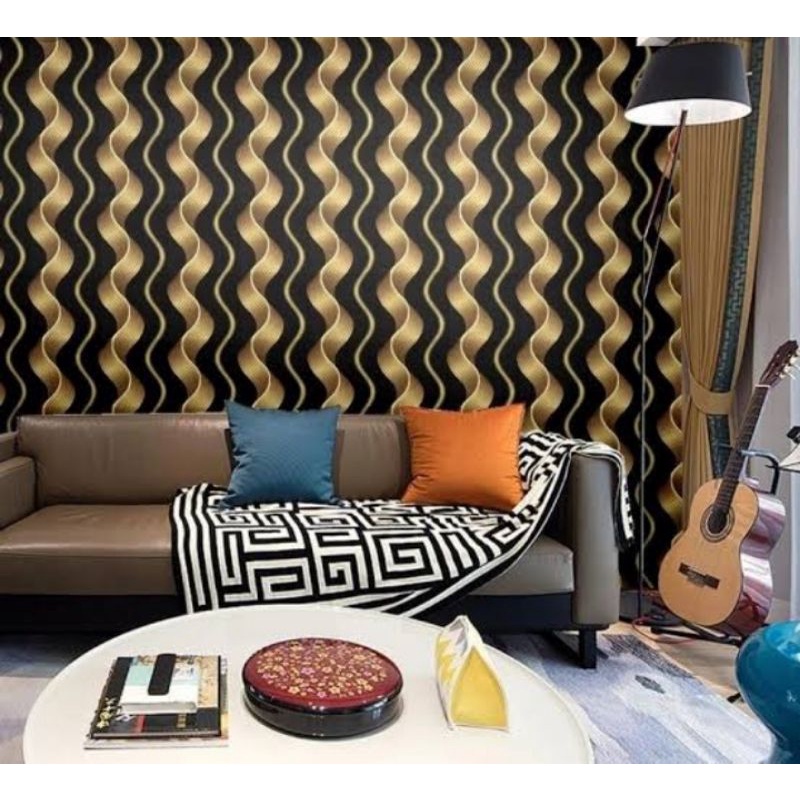 Wallsticker/wallpaper sticker/wallpaper/wallsticker murah/sticker 3D/wall sticker 3D/sticker dinding-salur gold dsr htm